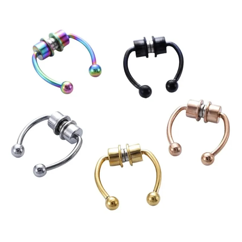 Body Jewelry And Piercing - 1/2/3 adet sahte manyetik burun halkaları,