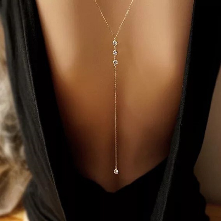 Body Jewelry Bulk - Yeni Rhinestone Seksi Kadın Sırt Zinciri