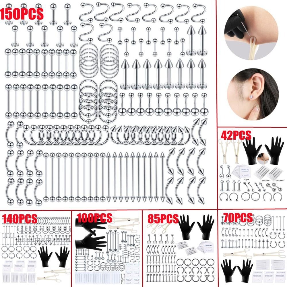 Body Jewelry And Piercing - 150/140/85/70/42 Parça Vücut Piercing Seti Takı