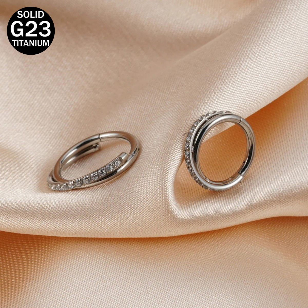 Septum Clicker Ring - 16G İmplant Kalitesinde Titanyum Menteşeli Dikişsiz