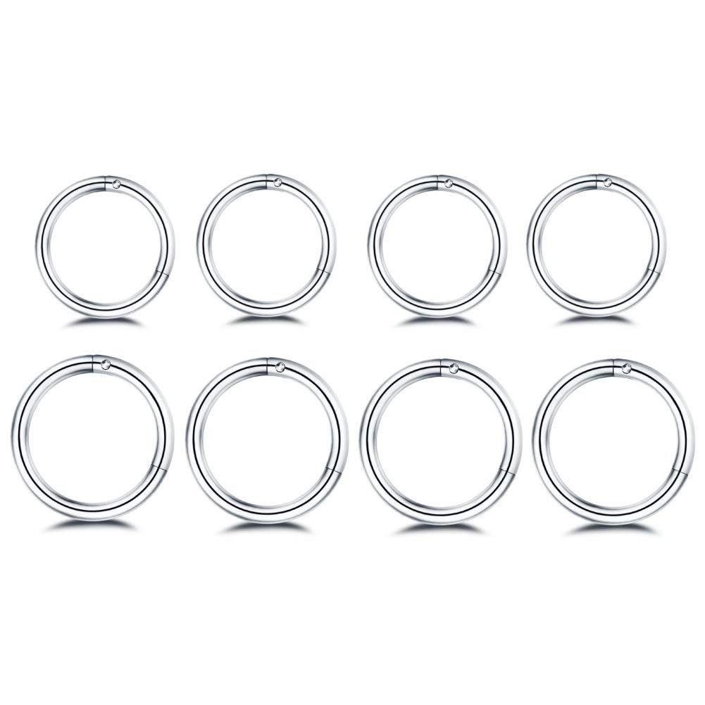 Septum Clicker Ring - 8 adet cerrahi paslanmaz çelik 16G