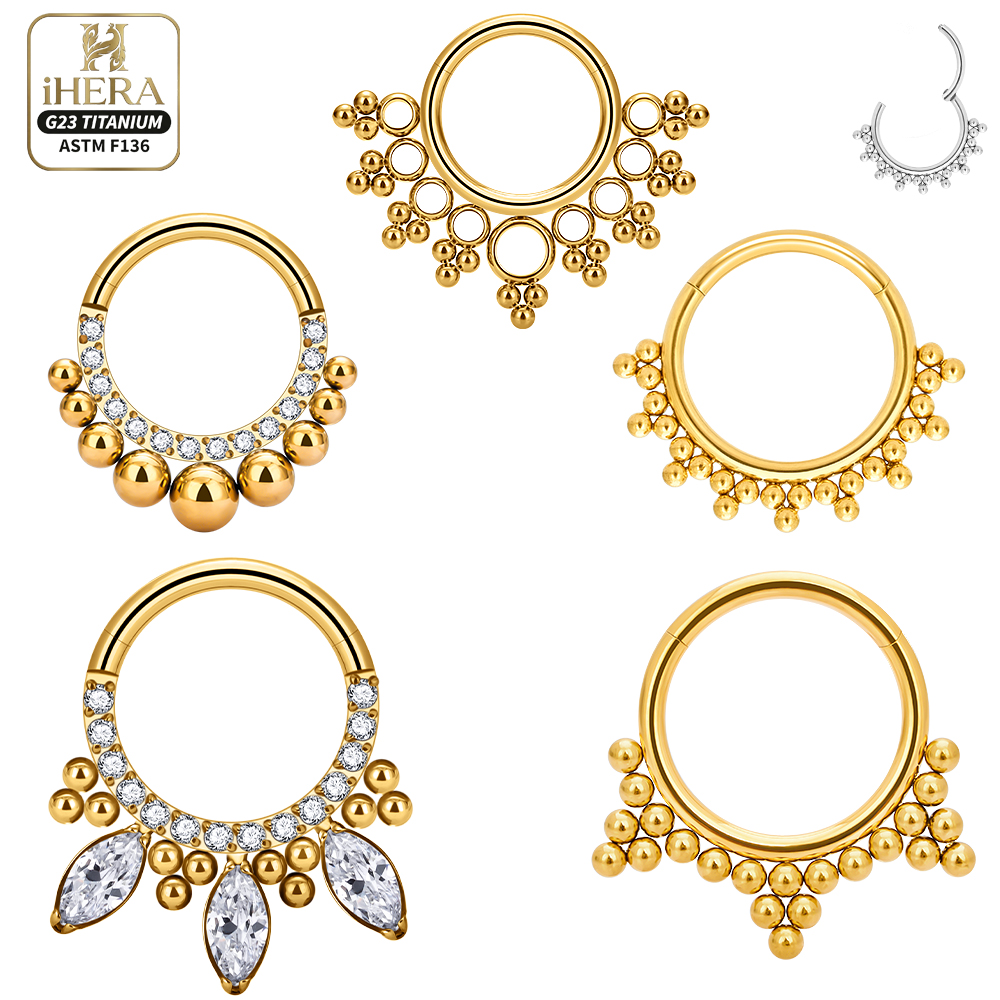 ASTM F136 Titanyum Lüks CZ İşl - Septum Clicker Ring incelemesi ve fiyatı
