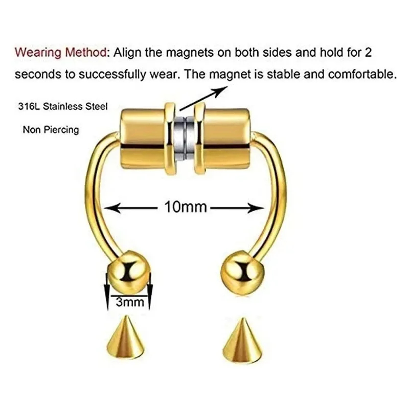 1/2/3 adet sahte manyetik buru - Body Jewelry And Piercing incelemesi ve fiyatı
