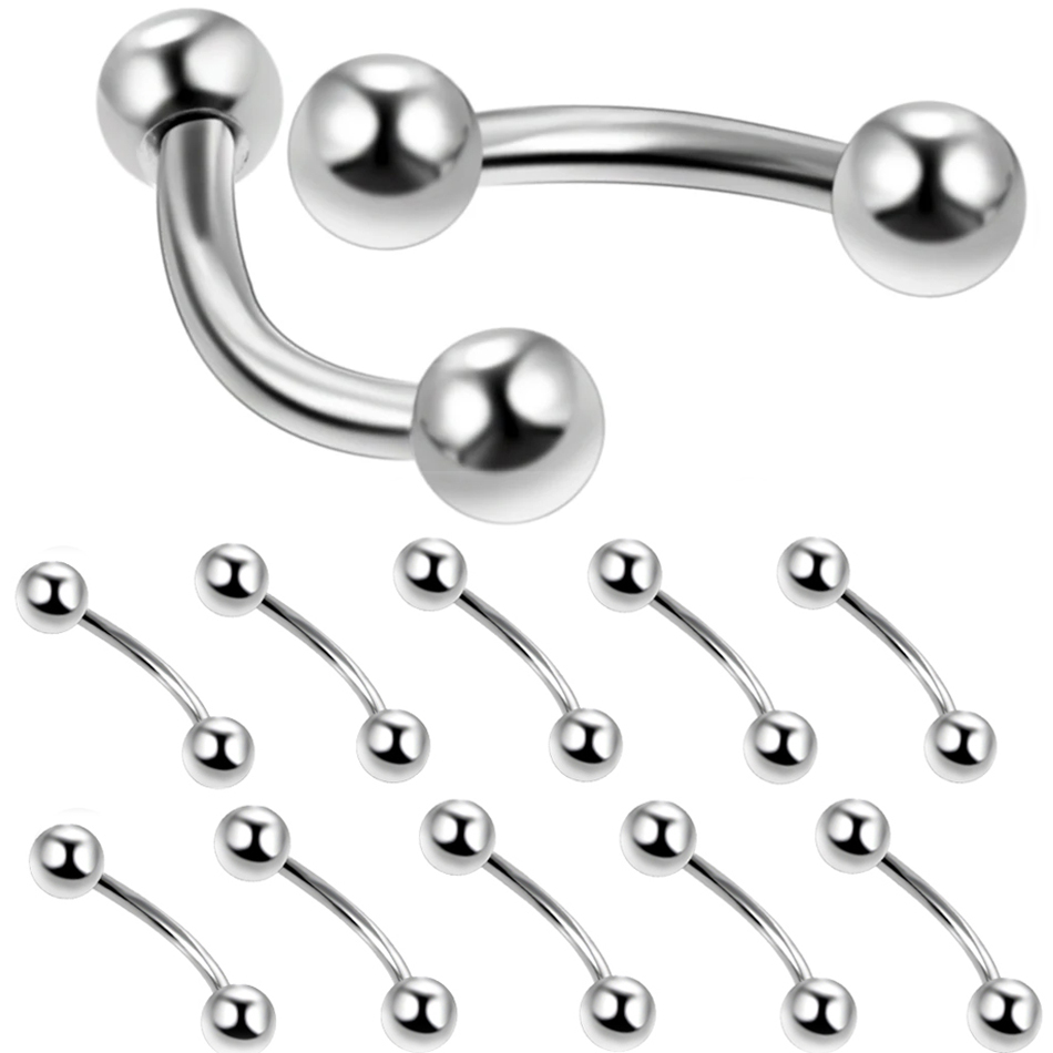 10 adet/grup Çelik Kaş Muz pie - Eyebrow Curved Barbell incelemesi ve fiyatı