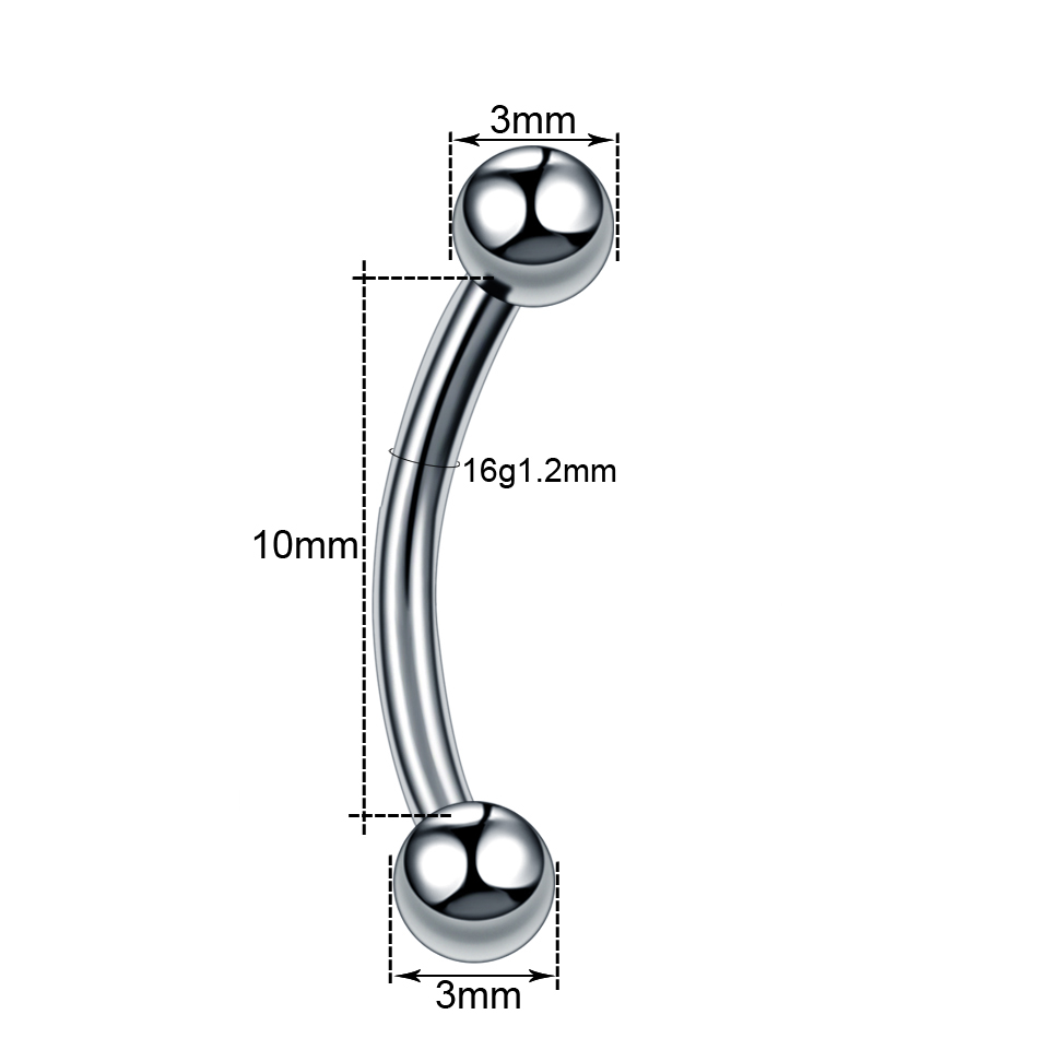 10 adet/grup Çelik Kaş Muz pie - Eyebrow Curved Barbell incelemesi ve fiyatı
