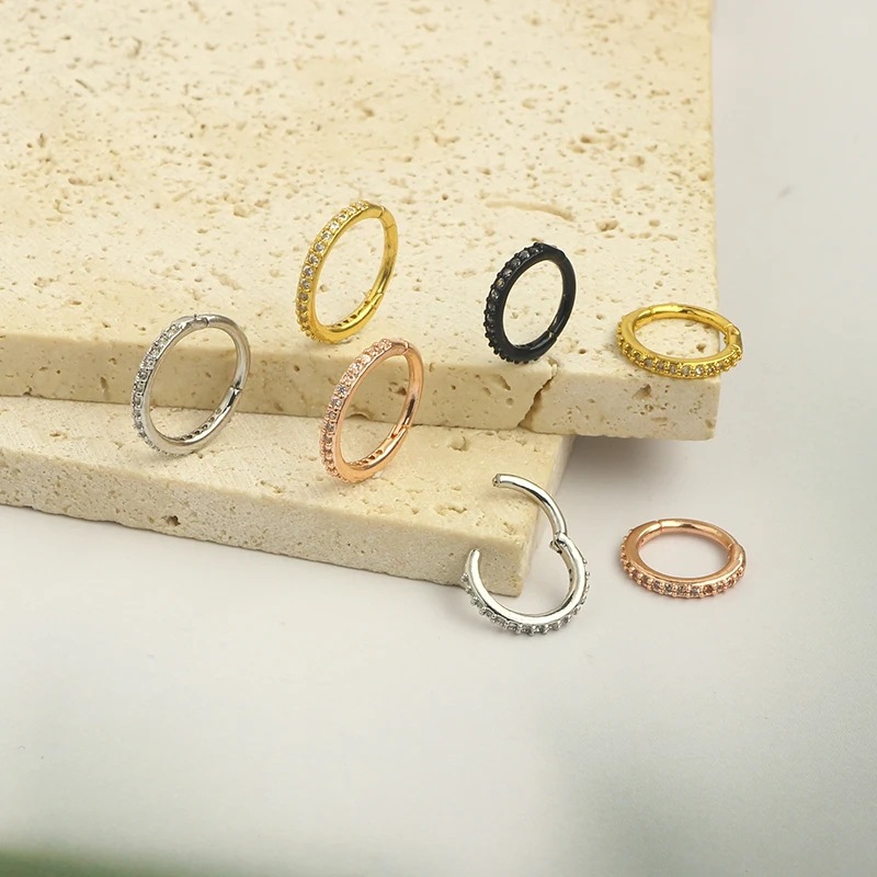 16G Şeffaf CZ Burun Halkası 31 - Septum Clicker Ring incelemesi ve fiyatı