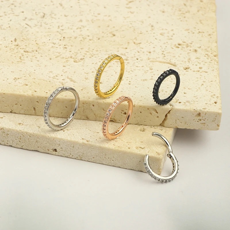 16G Şeffaf CZ Burun Halkası 31 - Septum Clicker Ring incelemesi ve fiyatı