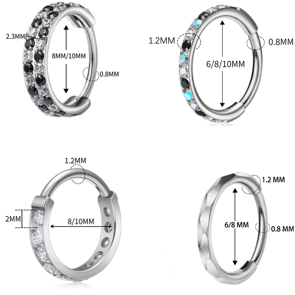 G23 Titanyum Fasetli CZ Taşlı  - Septum Clicker Ring incelemesi ve fiyatı