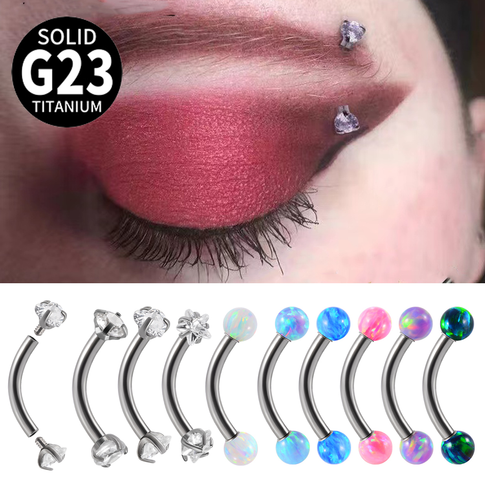 1 adet G23 titanyum CZ dahili  - Eyebrow Curved Barbell incelemesi ve fiyatı