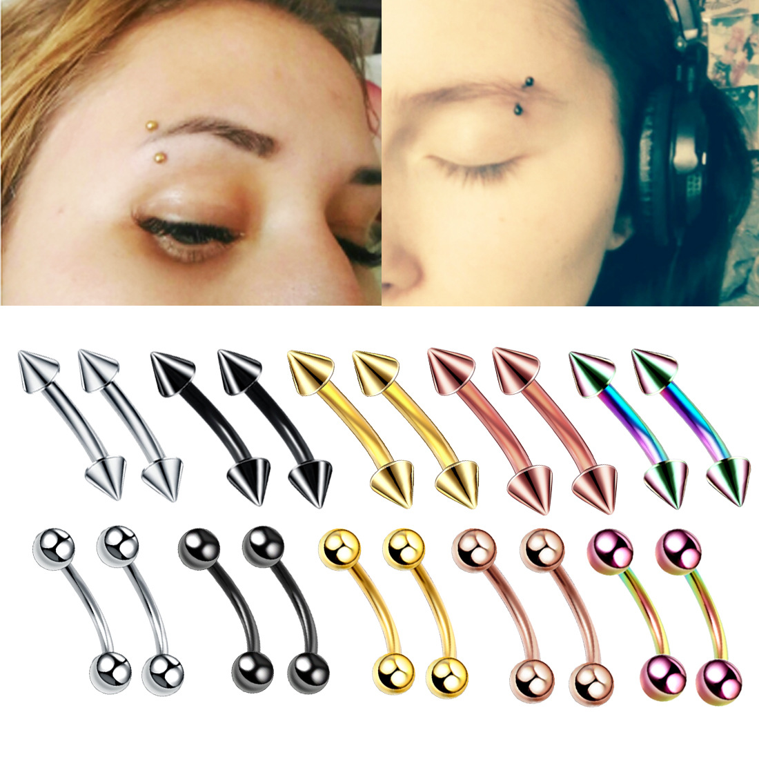 20 adet/takım çelik kaş muz Pi - Eyebrow Curved Barbell incelemesi ve fiyatı
