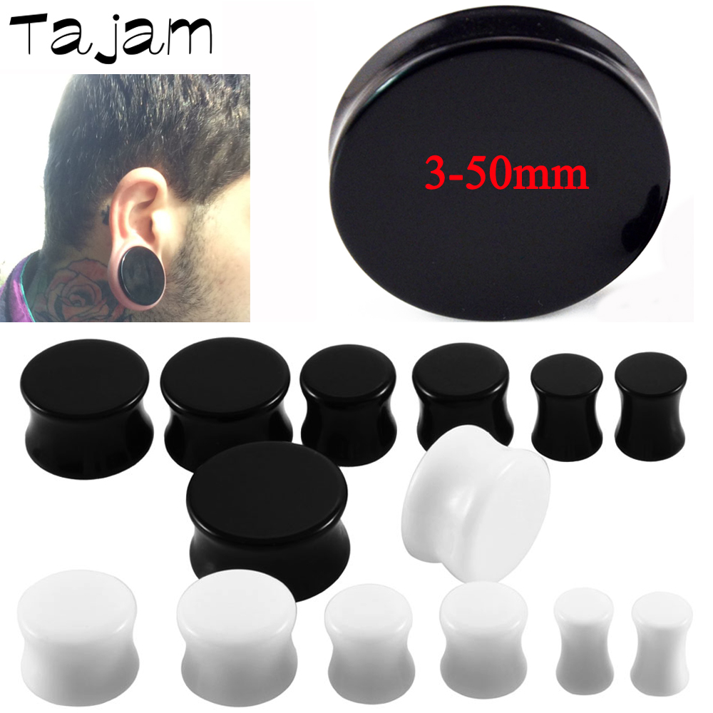 1 çift 3mm-50mm büyük boy katı - Body Jewelry Ear Gauges incelemesi ve fiyatı