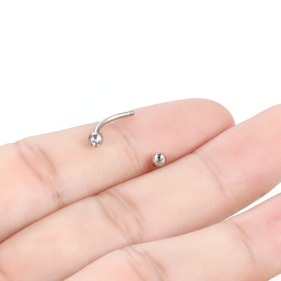 1 adet paslanmaz çelik kristal - Eyebrow Curved Barbell incelemesi ve fiyatı