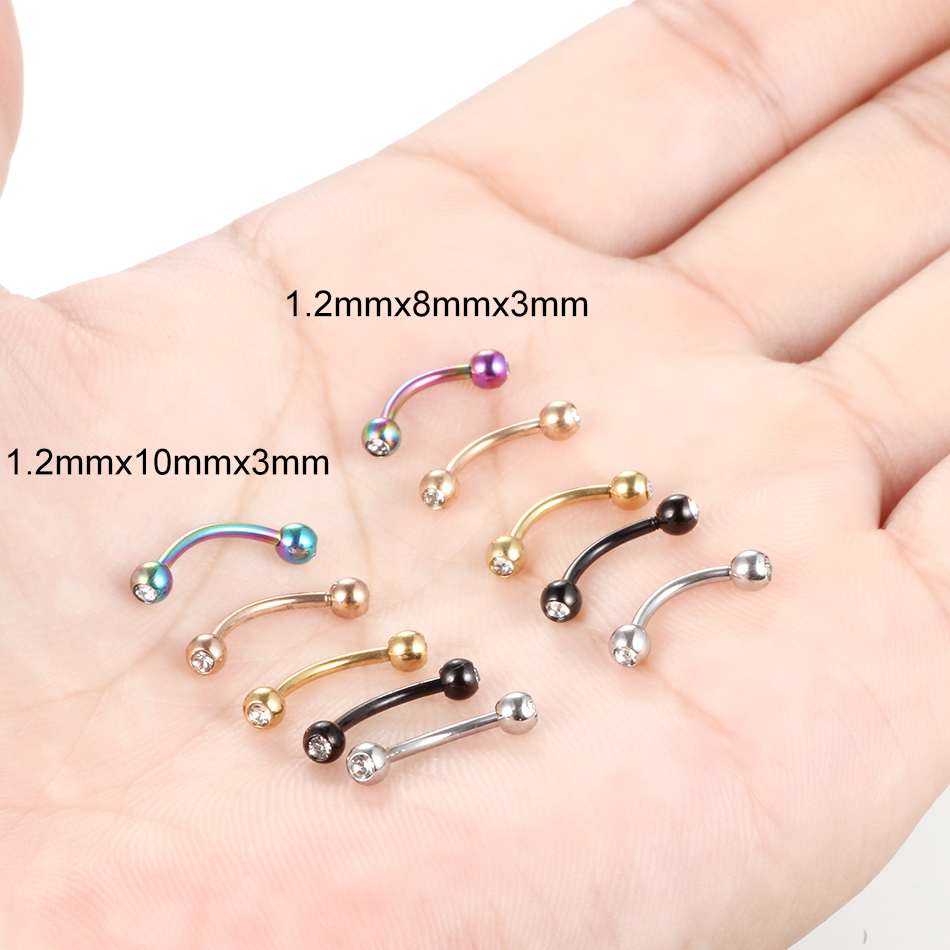 1 adet paslanmaz çelik kristal - Eyebrow Curved Barbell incelemesi ve fiyatı