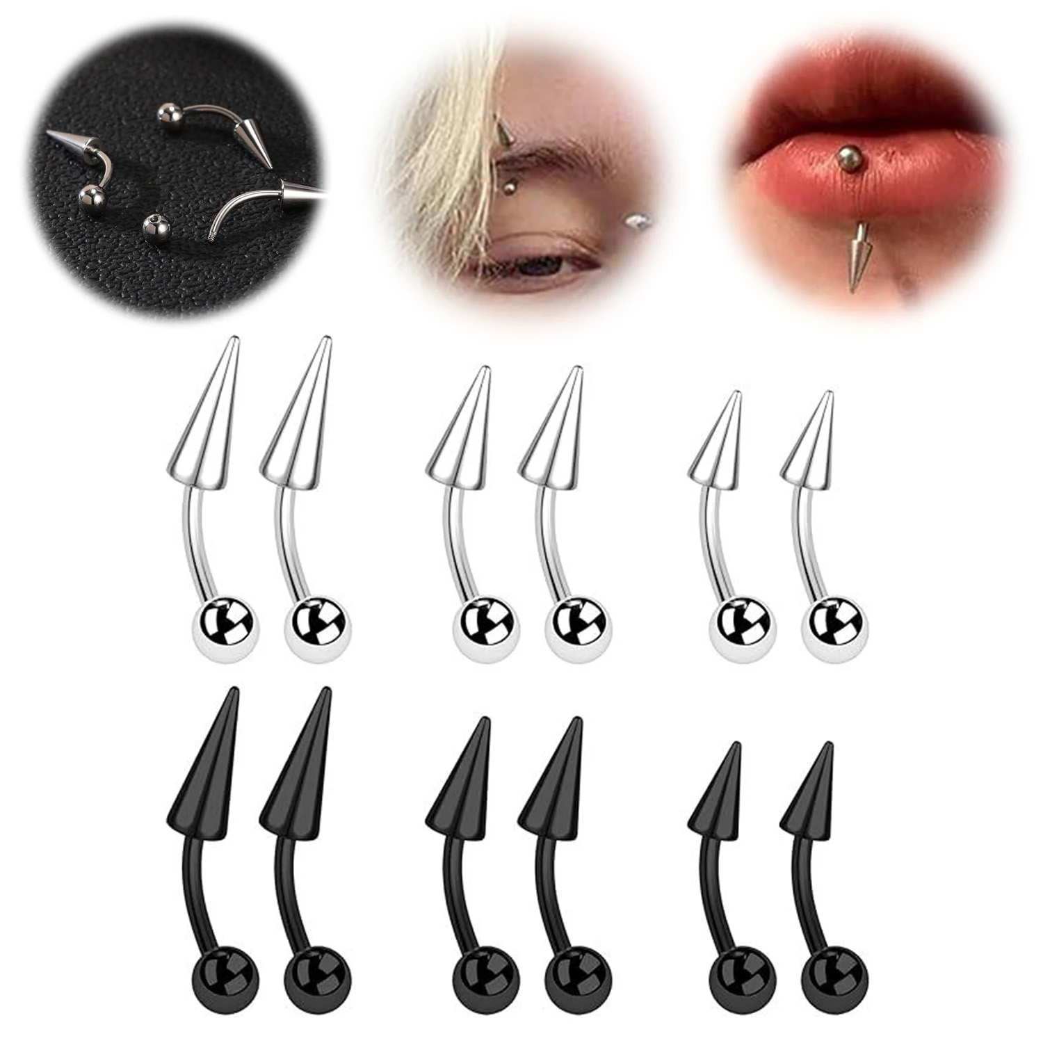 1 adet 16G uzun başak köprü pa - Eyebrow Curved Barbell incelemesi ve fiyatı