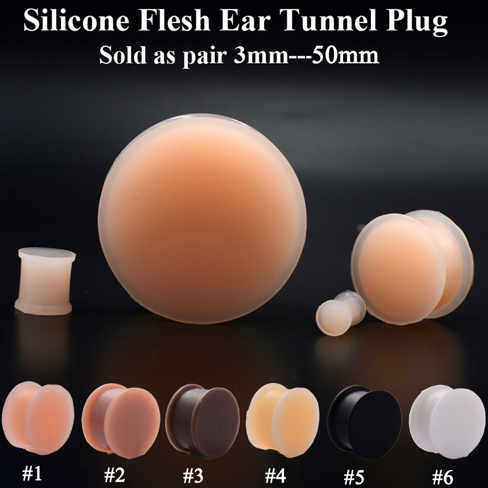 1 çift Silikon Esnek Kalın Kul - Body Jewelry Ear Gauges incelemesi ve fiyatı