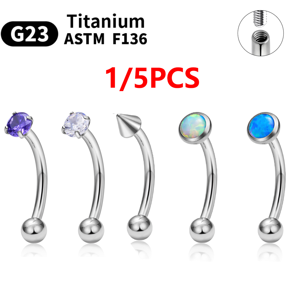 1/5 adet ASTM F136 titanyum iç - Eyebrow Curved Barbell incelemesi ve fiyatı