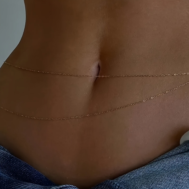 1Çift katmanlı altın metal bel - Body Jewelry Bulk incelemesi ve fiyatı